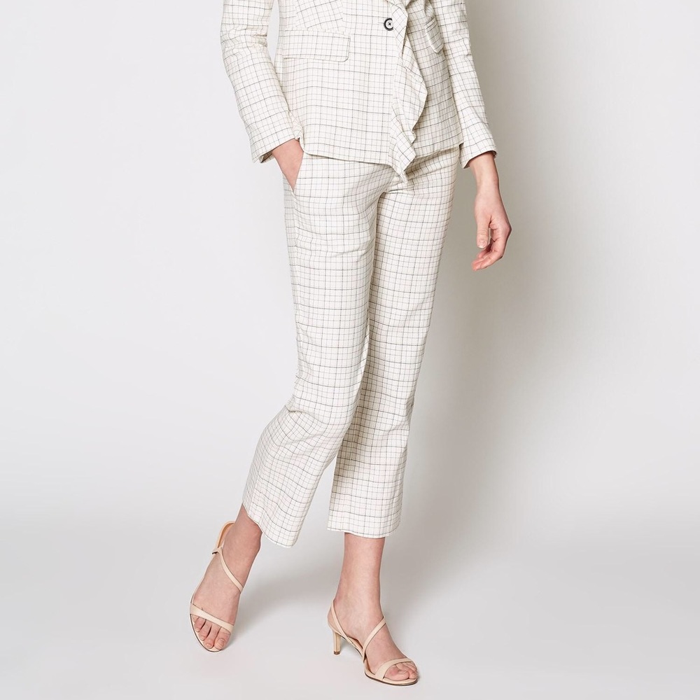 NEW Joie Dicra Windowpane Tweed Ankle Pants